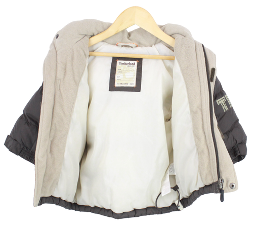 TIMBERLAND Jacket Kids 12 MONTHS Lined Padded Removable Hood Zip - Picture 4 of 11