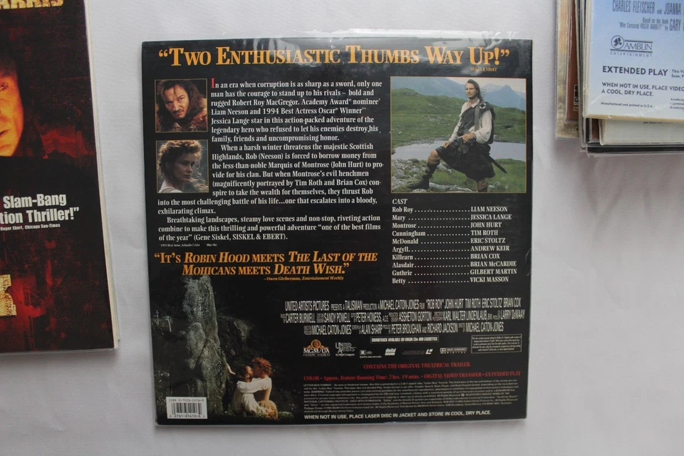 ROB ROY laserdisc LD DELUXE LETTERBOX LIAM NEESON 2 DISC *BUY MORE AND SAVE* - Image 2 of 4