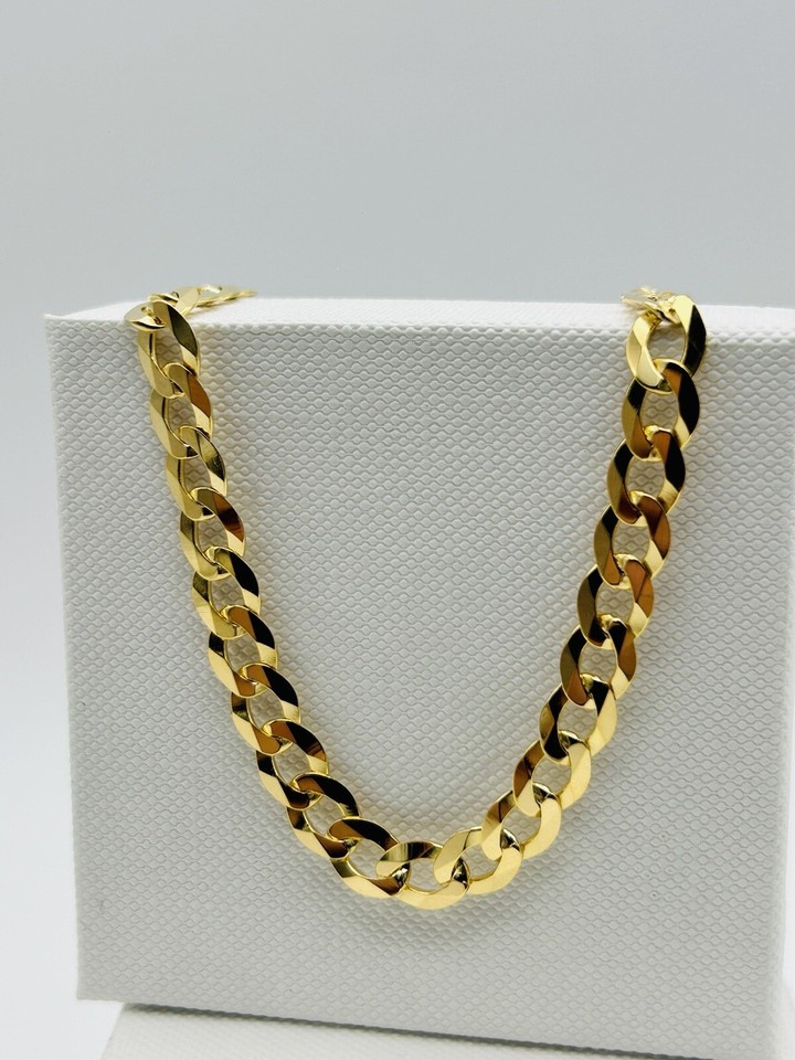 Solid 9ct Gold Mens 5.5mm Curb Link Chain Heavy Necklace 20 Inch New eBay