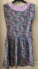 VTG Sleeveless Multi Color Floral Summer Dress Custom Made Size Small