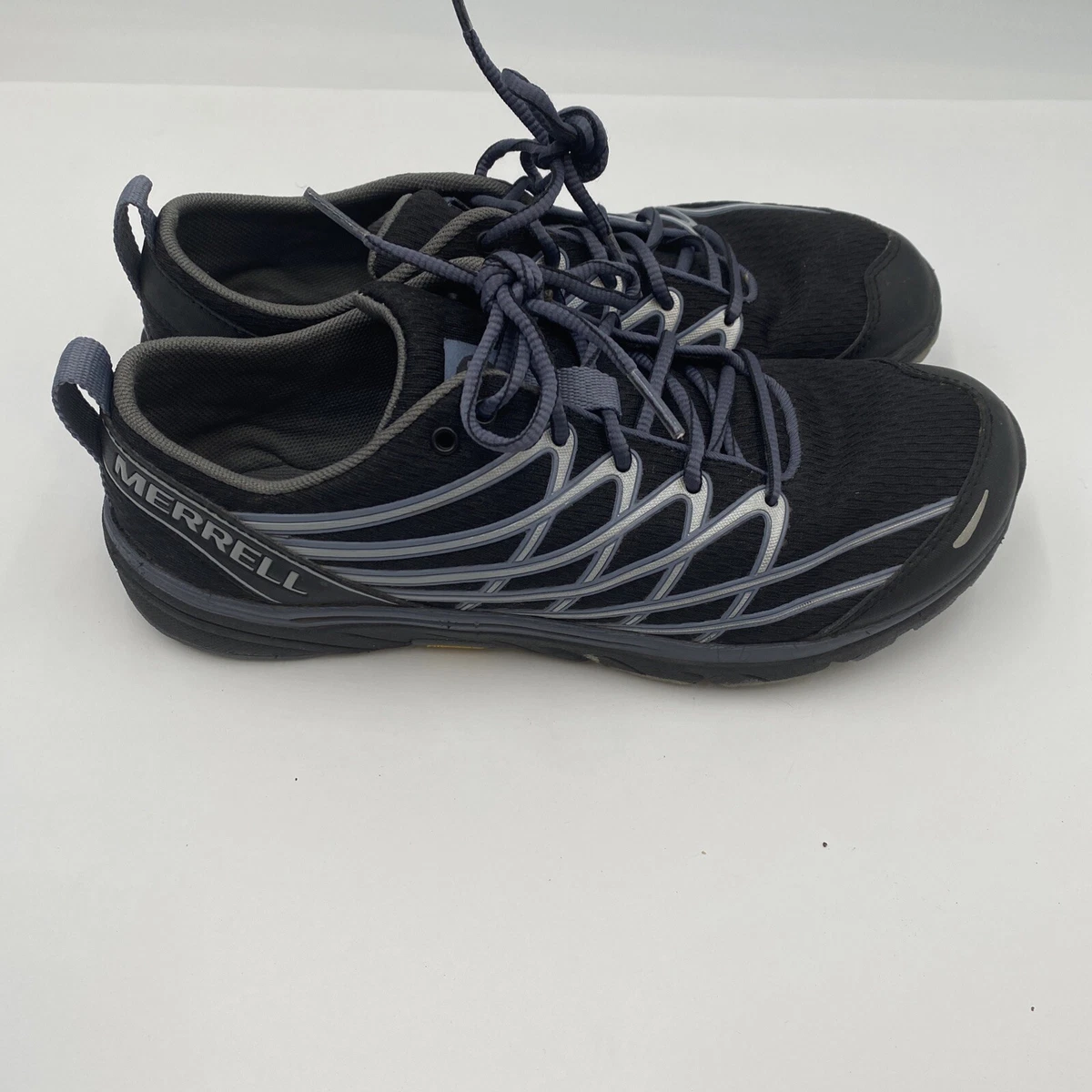 MERRELL Performance Vibram Womens Size 8 Black Silver Lace Up Sneakers | eBay