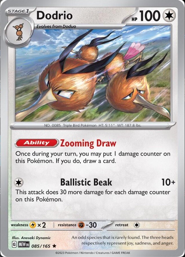 Dodrio 85/165 Holo Rare Pokémon TCG Scarlet & Violet 151