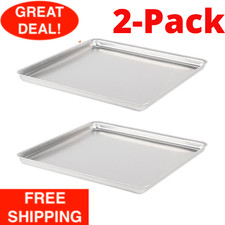 (2-Pack) Heavy-Duty Square Deep Dish Pizza Cake Aluminum Bake Pan 16" X 16" X 1"