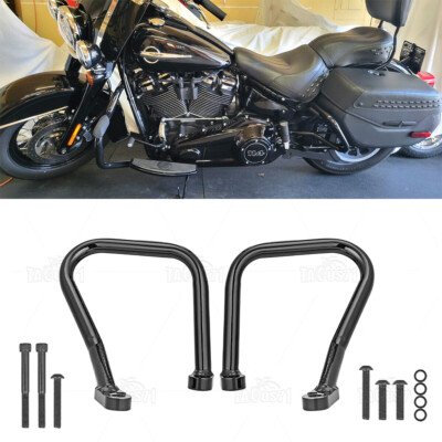Black Rear Saddlebag Guard Crash Bar For Harley 2018-2025