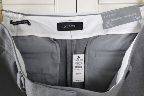 TALBOTS NWT $119 Gray High Waist Hampshire Ankle Dress Pants Size 16W Petite - Picture 3 of 5