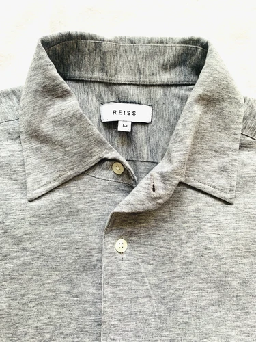 Reiss Shirt Florence Men Medium Size Men's Sleeve Long Dress Casual Marl Stretch - Picture 4 of 11