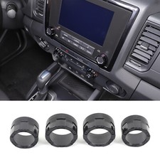 Cubierta de ajuste de perilla de volumen de aire acondicionado de aleación de aluminio negro para Nissan Frontier 2022-2025
