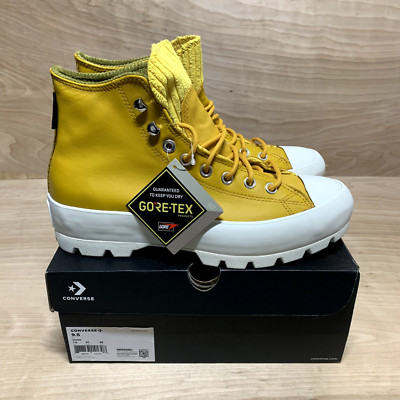 Converse CTAS Lugged Winter Hi Size 6.5 Womens Gold Olive Leather Gore-Tex Shoes