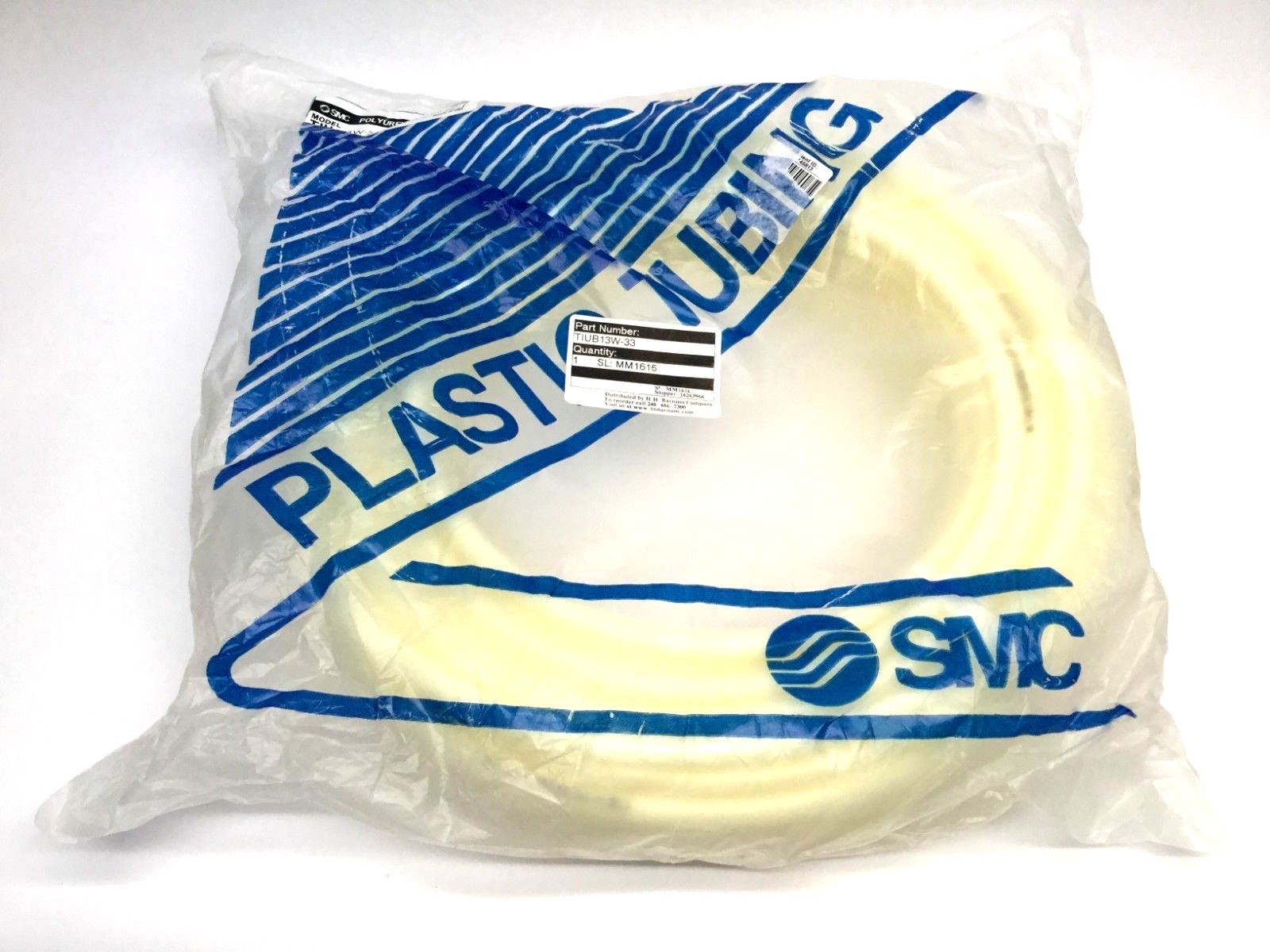 SMC TIUB13W-33 Polyurethane Tubing Series TIUB, 100FT White, 1/2”