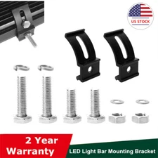 Pair Universal LED Lights Bar Mounting Brackets Adjustable Sliding Under Mount