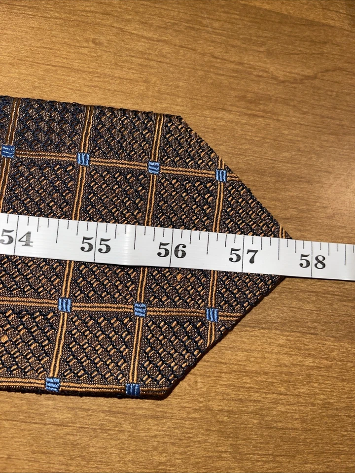 Corbata de cuello Ermenegildo Zegna para hombre bronce dorado negocios boda fiesta Foto 3 de 4