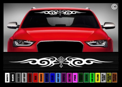40'' Cross Tribal #4 Faith Blessed Christian Car Decal Sticker Windshield Banner