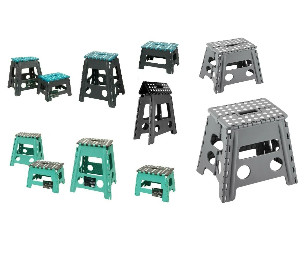 PLASTIC MULTI PURPOSE FOLDING STEP STOOL FOLDABLE SEAT HOME