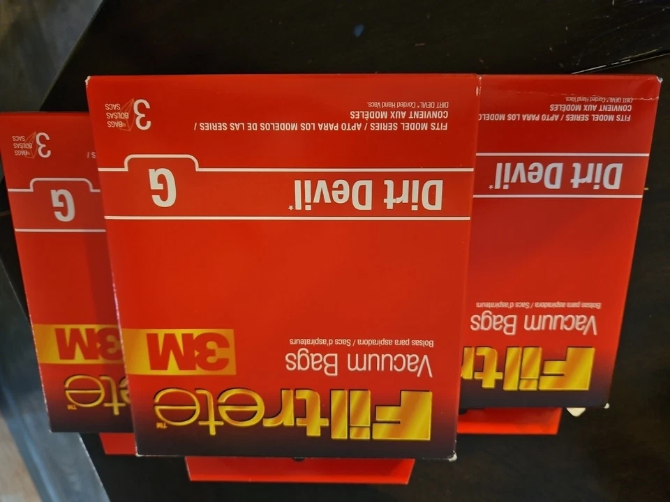 3 Cajas Nuevas 3M Filtrete-3 Bolsas de Aspiradora Ea, DIRT DEVIL G Aspiradora Parte 65704 Foto 3 de 3