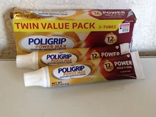 Poligrip Power Max Power Hold + Seal Denture Adhesive Cream, Flavor Free - 2 PK