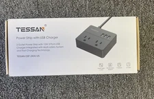 Tessan 2 Outlet 3 USB Port Power Strip