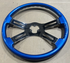 18 Inch Chrome 4 Spoke Blue Steering Wheel 18 Inch Chrome 4 Spoke Blue Steering Wheel