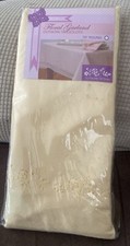 Floral Garland Cutwork Tablecloth Cream Light Yellow 70" Round