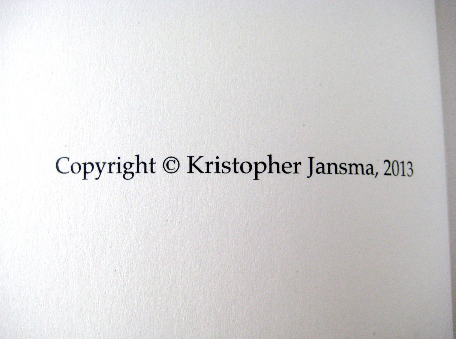 Unchangeable Spots Leopards Kristopher Jansma Uncorrected Proof 1st Edition