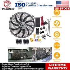 16Inch Electric Engine Radiator Condenser Cooling Fan Assembly Universal 3000CFM