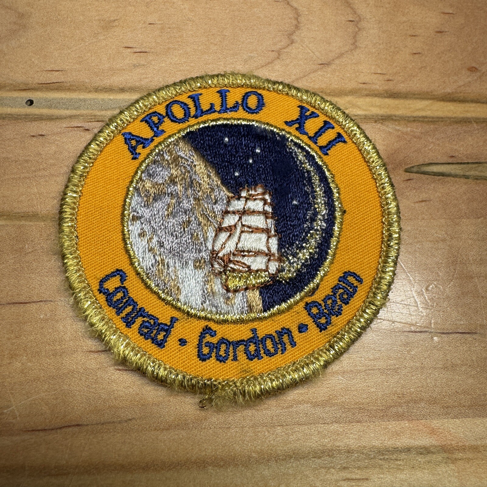 Vintage APOLLO XII SOUVENIR SPACE MISSION PATCH EMBROIDERED ON TWILL (3 ...