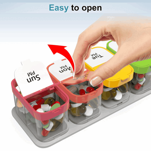 Extra große wöchentliche Pillenablage XL tägliche Pillendose 7 Tage morgens Uhr Jumbo Pillenhülle - Bild 4 von 7