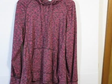 RBX Women's Activewear, XL, Hot Pink Tweed, Hooded, Lightweight