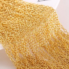 10 Meters Golden Plated Metal Delicate Cable Link Chains 3X2mm DIY Jewelry
