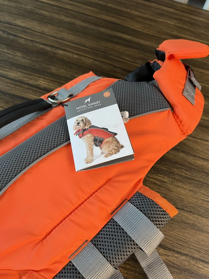 new dog Life Jacket Size Large vest preserver Doggy Adventure Wear Dog orange - Image 2 of 4