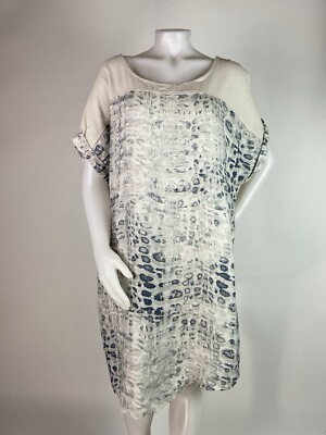 Lungo L Arno Puro Lino Size 2X Linen Shift Dress Made in Italy Beach Boho