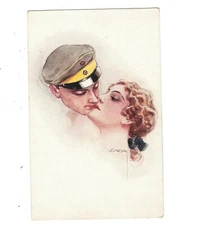 SA3340A  ARTIST  SIGNED USABAL  KISSING LOVECOUPLE COLOR PRINTED POSTCARD