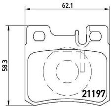 BREMBO Bremsbelagsatz, Scheibenbremse Hinterachse für MERCEDES-BENZ