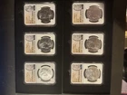 2021 MORGAN & PEACE SILVER DOLLAR NGC MS70 FIRST DAY OF ISSUE 6 COIN SET