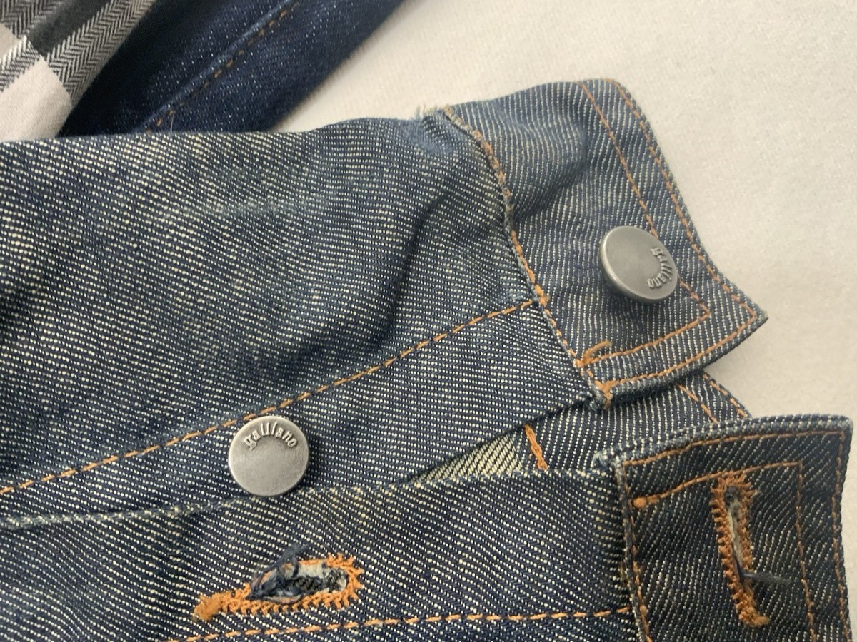 galliano デニムジャケット Vtg John Galliano Blue Denim Logo Patch Jacket S 46 | eBay