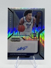 2021 Prizm Draft Picks Sensational Signatures Silver Justin Champagnie RC Auto