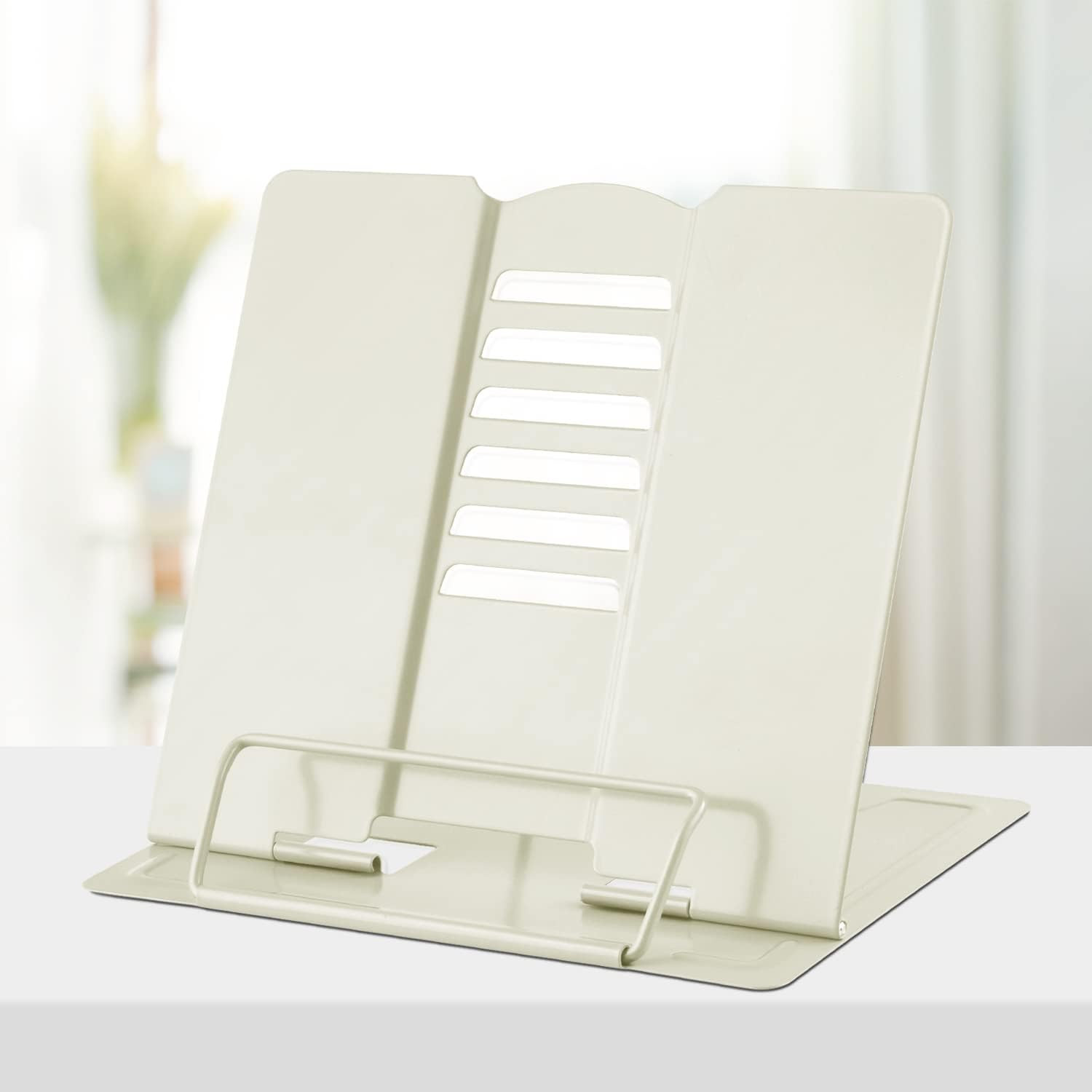 Honagu Book Stand Metal Desk Book Holder, Book Holders for Reading Hands Free, A