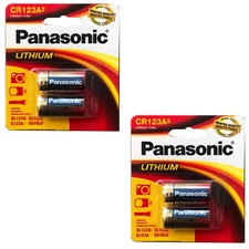 2pc Panasonic 2/3A 3V 2pk CR123 Photo Lithium Batteries RL123A RL123A-1 RL123A-2