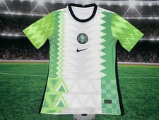 Nigeria Football Federation Shirt Mens Large Soccer Nike Dri Fit Jersey Used