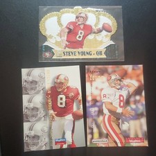 Steve Young  San Francisco 49ers NFL Impact SkyBox , Crown Pacific 3 Card Lot