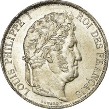 [#861130] Coin, France, Louis-Philippe, 5 Francs, 1844, Lille, AU, Sil, ver