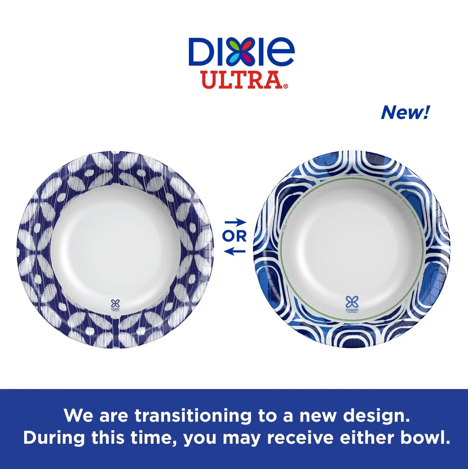 Dixie Ultra, Cuencos de Papel Grandes, 20 OZ, 56 Unidades, Apto para Microondas, Compostables,... Foto 3 de 4