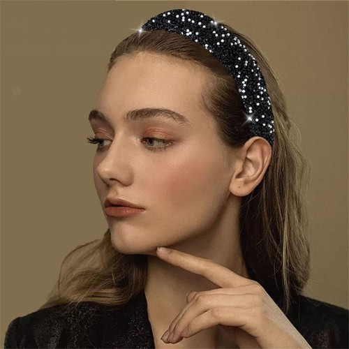 Pearl Baroque Hair Hoop Korean Style Bride Tiaras Rhinestone Headband Party - Picture 4 of 17