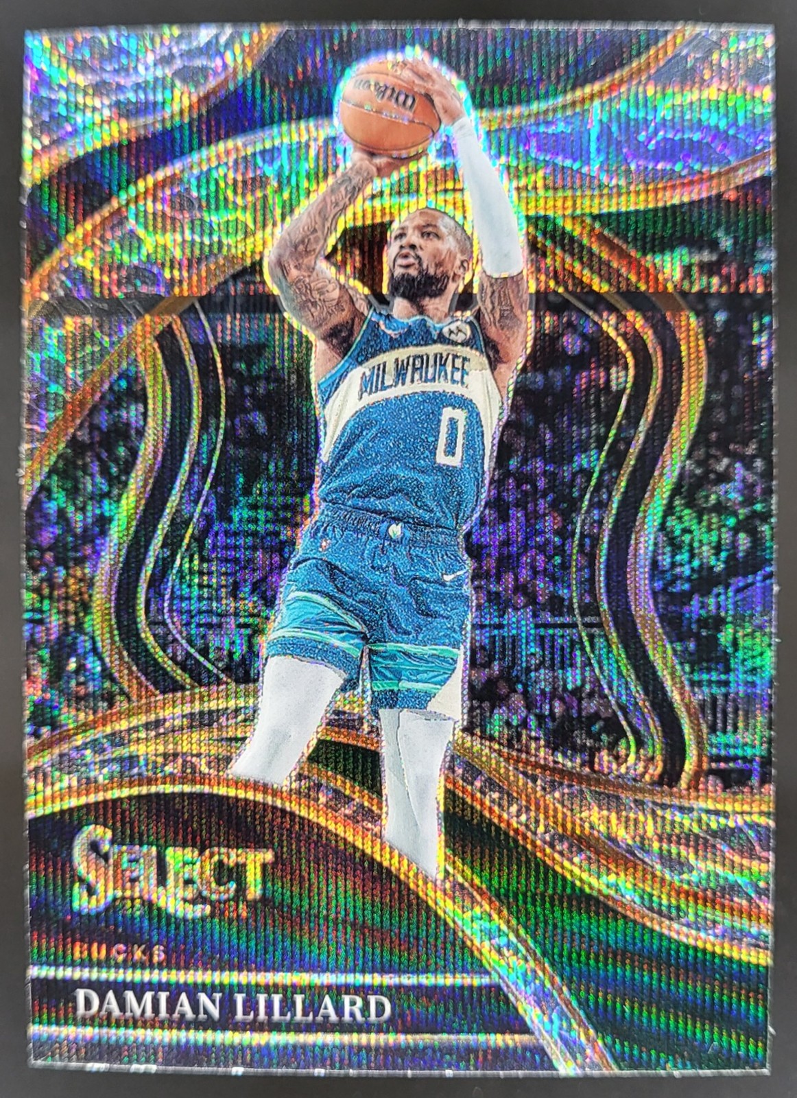 2023-24 Panini Select Damian Lillard Elephant Prizm SSP Courtside Bucks JD14