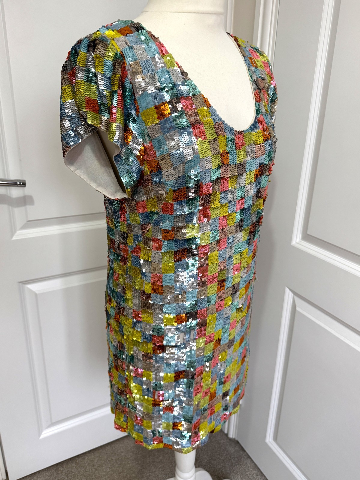 French Connection Multicolour Rainbow Sequin Patc… - image 3