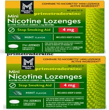 2 Pack - Member’s Mark Nicotine Mini Lozenge,Flavor: Mint 4 MG . 216 ct.