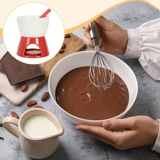 Ceramic Chocolate Fondue Pot Tea Light Porcelain Melting Pot for Cheese Home