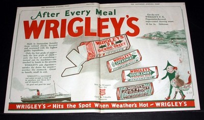 1926 OLD MAGAZINE PRINT AD, WRIGLEY'S GUM AFTER EVERY MEAL, IT HIT'S THE SPOT!