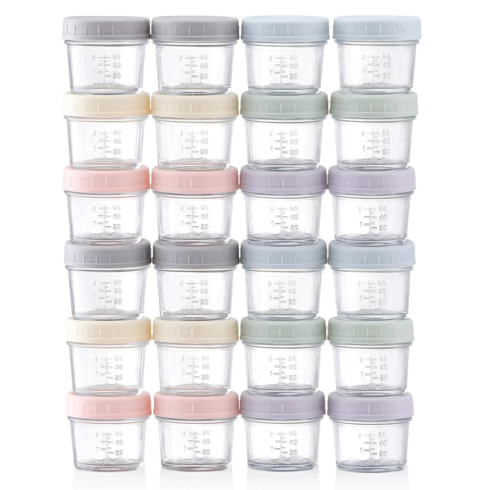 24-PK Glass Baby Food Storage Containers - 4oz with Lids Microwave/ Freezer Safe
Opens in a new wind