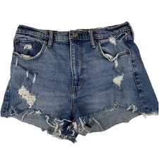 Abercrombie  Fitch Women  s Size 29/8 Mom Shorts Jean High Rise Distressed 1264