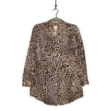 CHICO'S $78 Effortless Leopard Glam Andie Shirt Button Down Chico's 1 / US M